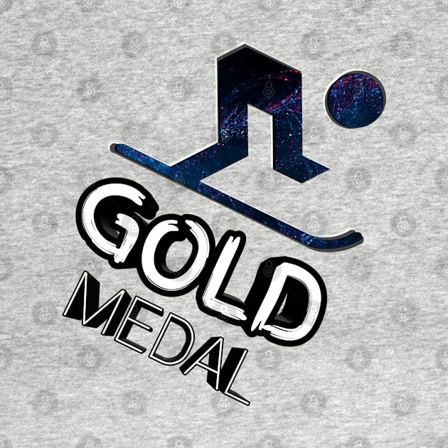 Gold Medal - Alpine Ski - 2022 Olympic Winter Sports Lover -  Snowboarding - Graphic Typography Saying by MaystarUniverse